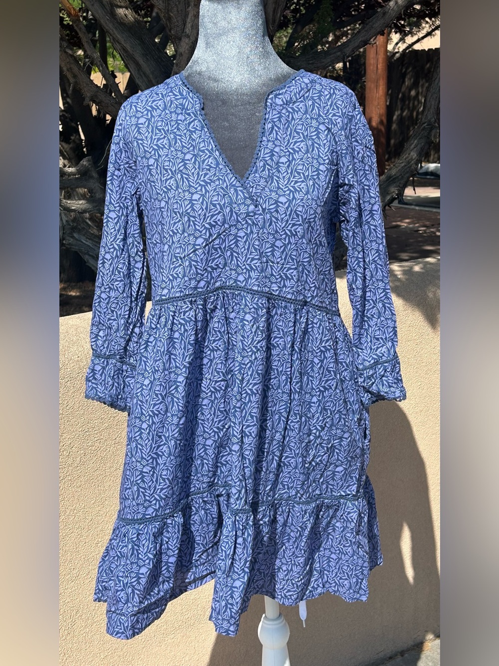 Sigrid Olsen Blue Patterned Dress